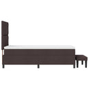 vidaXL Boxrugós ágy matracmal sötétbarna 90 x 200 cm szövet