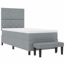 vidaXL Boxrugós ágy matracmal Világosszürke 100 x 200 cm szövet