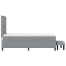 vidaXL Boxrugós ágy matracmal Világosszürke 100 x 200 cm szövet