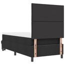 vidaXL Boxrugós ágy matracmal fejtámlával Fekete 100 x 200 cm szövet