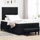 vidaXL Boxrugós ágy matracmal fejtámlával Fekete 120 x 200 cm szövet