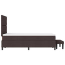 vidaXL Boxrugós ágy matracmal sötétbarna 120 x 200 cm szövet