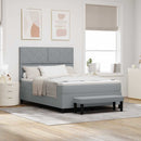 vidaXL Boxrugós ágy matracmal Világosszürke 140 x 190 cm szövet