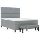 vidaXL Boxrugós ágy matracmal Világosszürke 140 x 190 cm szövet
