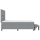 vidaXL Boxrugós ágy matracmal Világosszürke 140 x 190 cm szövet