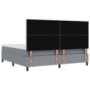 vidaXL Boxrugós ágy matracmal Világosszürke 200 x 200 cm szövet