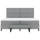vidaXL Boxrugós ágy matracmal Világosszürke 200 x 200 cm szövet