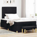 vidaXL Boxrugós ágy matracmal fejtámlával Fekete 120 x 200 cm szövet