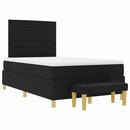 vidaXL Boxrugós ágy matracmal fejtámlával Fekete 120 x 200 cm szövet