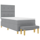 vidaXL Boxrugós ágy matracmal Világosszürke 100 x 200 cm szövet