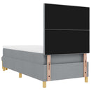 vidaXL Boxrugós ágy matracmal Világosszürke 100 x 200 cm szövet