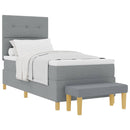 vidaXL Boxrugós ágy matracmal Világosszürke 100 x 200 cm szövet
