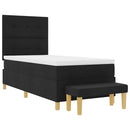 vidaXL Boxrugós ágy matracmal fejtámlával Fekete 100 x 200 cm szövet