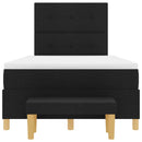 vidaXL Boxrugós ágy matracmal fejtámlával Fekete 120 x 190 cm szövet