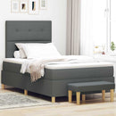 vidaXL Boxrugós ágy matracmal Sötétszürke 120 x 200 cm szövet