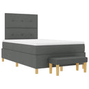 vidaXL Boxrugós ágy matracmal Sötétszürke 120 x 200 cm szövet