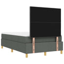 vidaXL Boxrugós ágy matracmal Sötétszürke 120 x 200 cm szövet