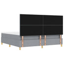 vidaXL Boxrugós ágy matracmal Világosszürke 200 x 200 cm szövet