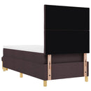 vidaXL Boxrugós ágy matracmal sötétbarna 90 x 200 cm szövet