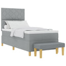 vidaXL Boxrugós ágy matracmal Világosszürke 100 x 200 cm szövet