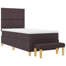 vidaXL Boxrugós ágy matracmal sötétbarna 100 x 200 cm szövet