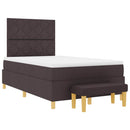 vidaXL Boxrugós ágy matracmal sötétbarna 120 x 200 cm szövet