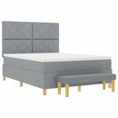 vidaXL Boxrugós ágy matracmal Világosszürke 140 x 190 cm szövet