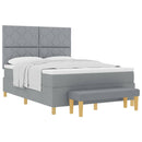 vidaXL Boxrugós ágy matracmal Világosszürke 140 x 190 cm szövet