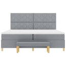vidaXL Boxrugós ágy matracmal Világosszürke 200 x 200 cm szövet