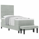vidaXL Boxrugós ágy matracmal Világosszürke 80 x 200 cm Bársony