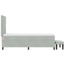 vidaXL Boxrugós ágy matracmal Világosszürke 80 x 200 cm Bársony