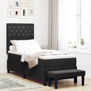vidaXL Boxrugós ágy matracmal fejtámlával Fekete 80 x 200 cm Bársony
