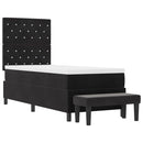 vidaXL Boxrugós ágy matracmal fejtámlával Fekete 80 x 200 cm Bársony