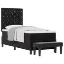 vidaXL Boxrugós ágy matracmal fejtámlával Fekete 80 x 200 cm Bársony