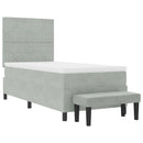 vidaXL Boxrugós ágy matracmal Világosszürke 90 x 200 cm Bársony