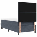 vidaXL Boxrugós ágy matracmal Sötétszürke 100 x 200 cm Bársony