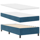 vidaXL Boxrugós ágy matracmal Sötétkék 100 x 200 cm Bársony