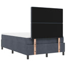 vidaXL Boxrugós ágy matracmal Sötétszürke 120 x 190 cm Bársony