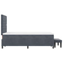 vidaXL Boxrugós ágy matracmal Sötétszürke 120 x 190 cm Bársony