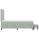 vidaXL Boxrugós ágy matracmal Világosszürke 120 x 200 cm Bársony