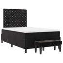 vidaXL Boxrugós ágy matracmal fejtámlával Fekete 120 x 200 cm Bársony