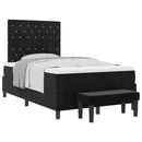 vidaXL Boxrugós ágy matracmal fejtámlával Fekete 120 x 200 cm Bársony