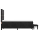 vidaXL Boxrugós ágy matracmal fejtámlával Fekete 120 x 200 cm Bársony