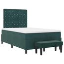 vidaXL Boxrugós ágy matracmal Sötétzöld 120 x 200 cm Bársony