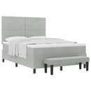 vidaXL Boxrugós ágy matracmal Világosszürke 140 x 190 cm Bársony