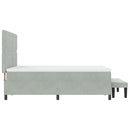 vidaXL Boxrugós ágy matracmal Világosszürke 140 x 190 cm Bársony
