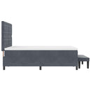 vidaXL Boxrugós ágy matracmal Sötétszürke 140 x 190 cm Bársony