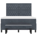 vidaXL Boxrugós ágy matracmal Sötétszürke 140 x 200 cm Bársony