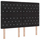 vidaXL Boxrugós ágy matracmal fejtámlával Fekete 160 x 200 cm Bársony