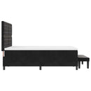 vidaXL Boxrugós ágy matracmal fejtámlával Fekete 160 x 200 cm Bársony